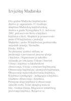 prikaz prve stranice dokumenta Izvještaj Mađarska [33. godišnja skupština Mađarskog knjižničarskog društva, Nyiregyháza, 9.-11. kolovoza 2001.]